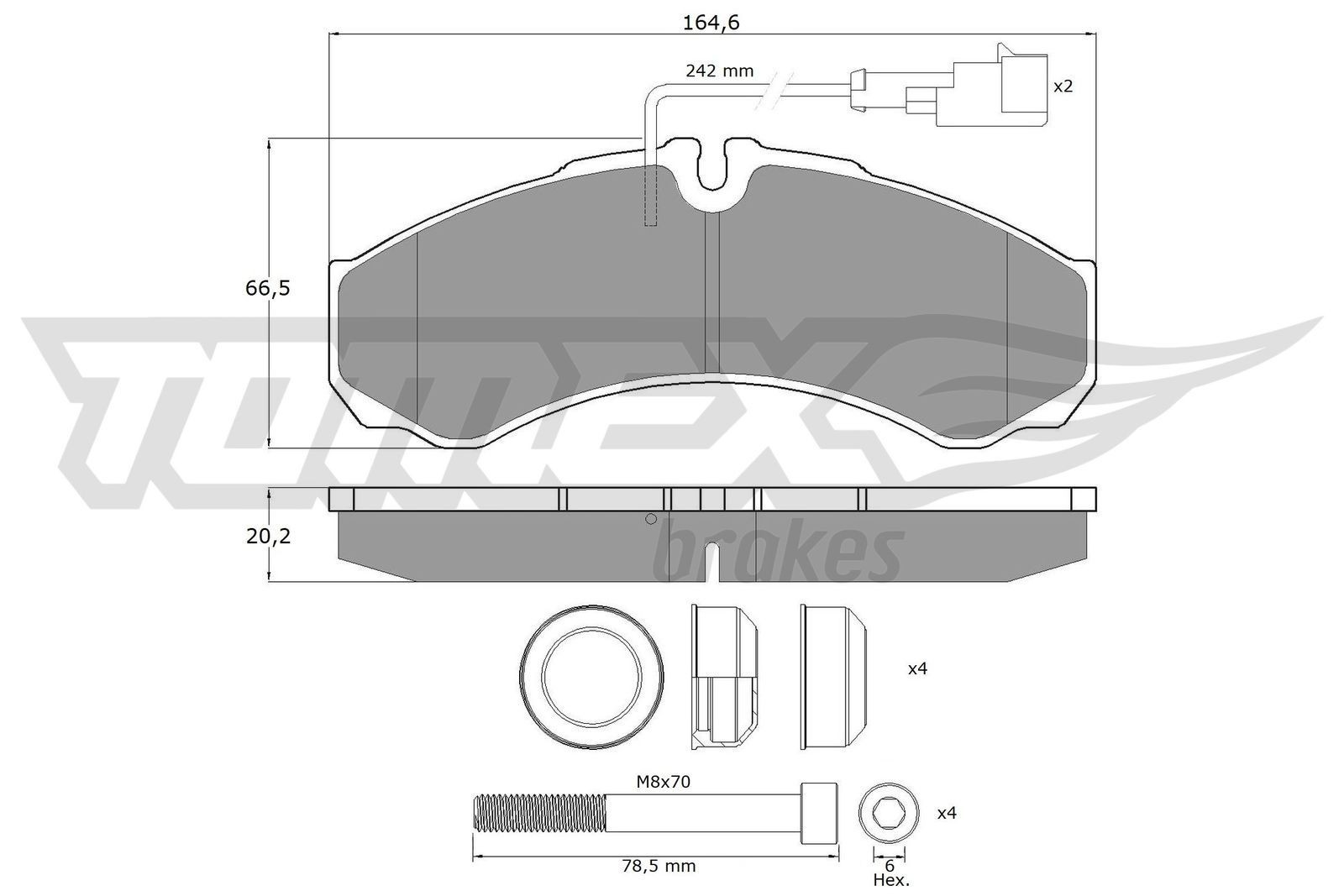 TOMEX brakes Bremseklosser TX 11-112 Bremsebelegg TOMEX brakes Nissan TRADE TX 11-112