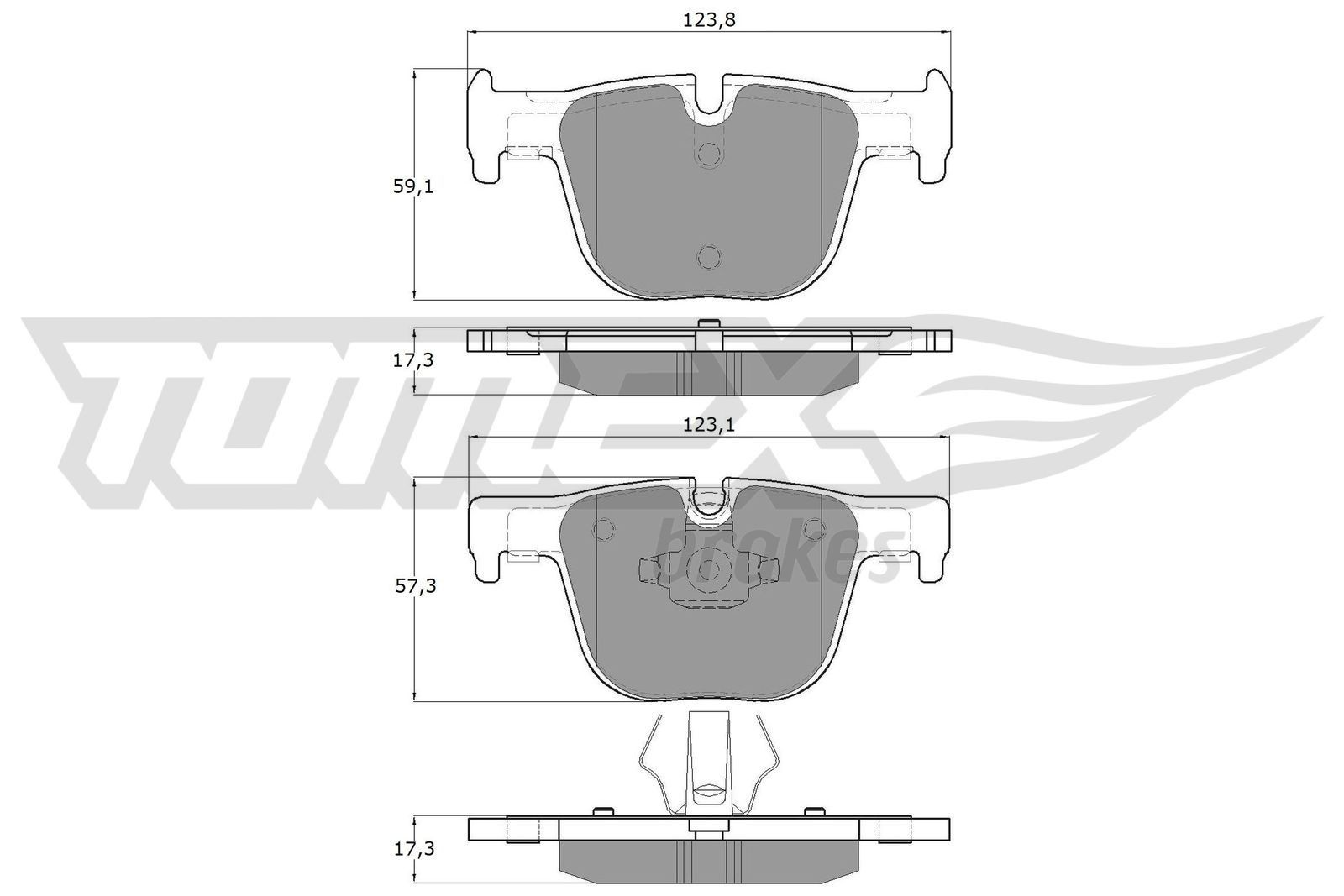 TOMEX brakes Bremseklosser TX 19-29 Bremsebelegg TOMEX brakes BMW 3-serie TX 19-29