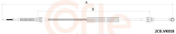 Cabo de aço, caixa de velocidades COFLE 2CB.VK018 COFLE 2CB.VK018 Cabo de aço caixa de velocidades Seat ALTEA 2014