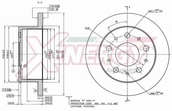 AP XENERGY Disco de travão X601166 AP XENERGY Discos de travão desportivos CITROËN X601166