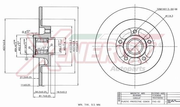 AP XENERGY Bremseskive X601394 Bremseskive AP XENERGY Renault ZOE X601394