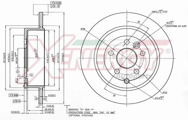 AP XENERGY Bremseskive X601474 Sports bremseskiver AP XENERGY LAND ROVER X601474