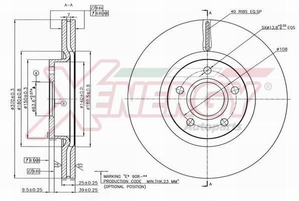 AP XENERGY Bremžu diski X602536 X602536 Bremžu disks VOLVO 940 AP XENERGY