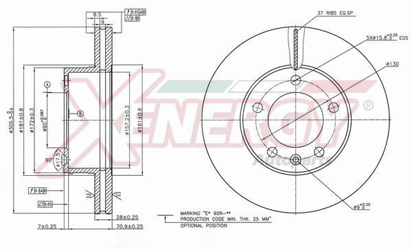 AP XENERGY Disque de frein X602577 Disques de frein AP XENERGY KADJAR X602577 pas cher