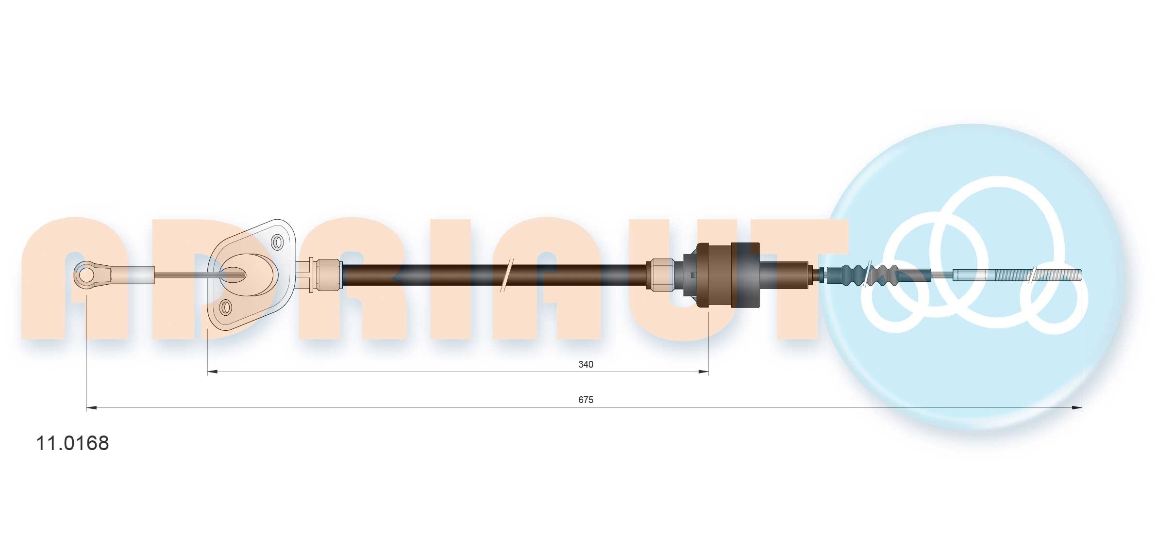 Koblingskabel ADRIAUTO 11.0168 ADRIAUTO 11.0168 Koblingskabel FIAT UNO 2004