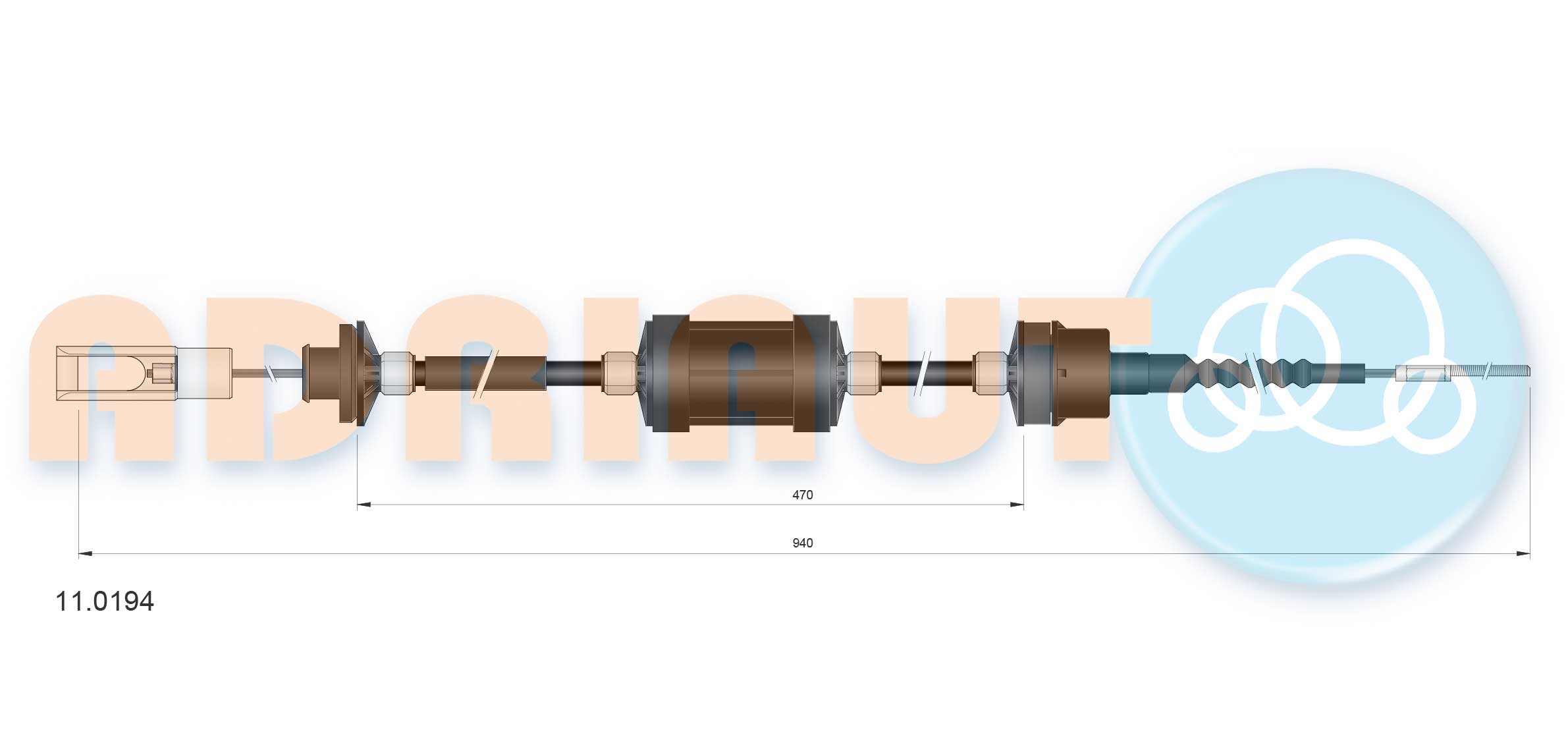 ADRIAUTO Cavo frizione 11.0194 Cavetto frizione Fiat 182 11.0194 ADRIAUTO
