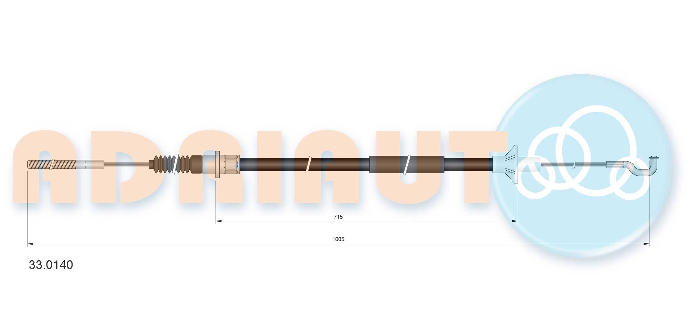 ADRIAUTO Kopplingsvajer 33.0140 ADRIAUTO 33.0140 Kopplingsvajer Opel Rekord E Kombi