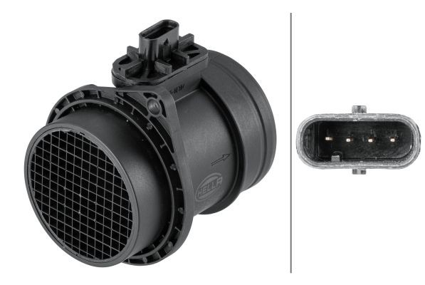 HELLA Mass air flow sensor 8ET 358 095-251 HELLA 8ET 358 095-251 Mass air flow sensor