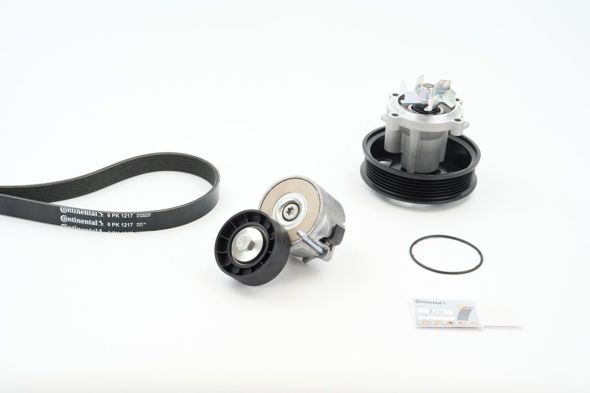 CONTITECH Waterpomp + Multi V-riemset 6PK1217WP1 6PK1217WP1 CONTITECH Poly v riemen kit Chevrolet T300 prijs