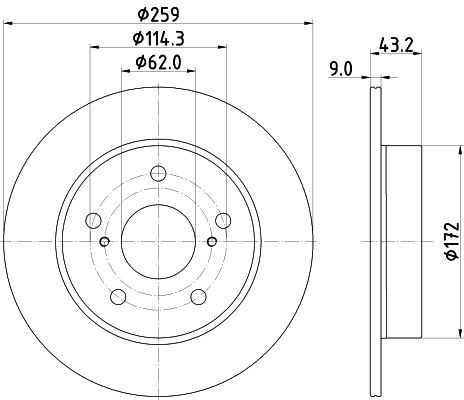 MINTEX Δισκόπλακα MDC2908C MINTEX Αγωνιστικές δισκόπλακες SUZUKI MDC2908C