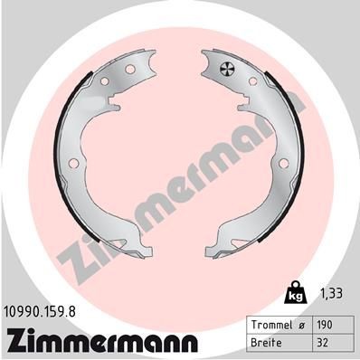 ZIMMERMANN Handbrake shoes 10990.159.8 ZIMMERMANN 10990.159.8 Mitsubishi Grandis NA4W handbrake replacement