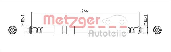 METZGER Bremseslange 4111544 METZGER 4111544 Bremseslange Ford TRANSIT COURIER originale
