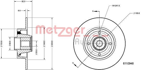 METZGER Remschijf 6110946 Sportremschijven METZGER QASHQAI 6110946 goedkoop
