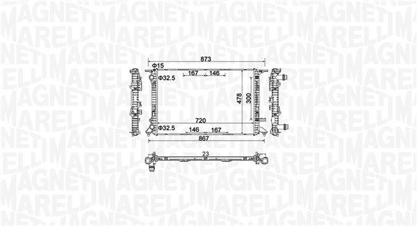 MAGNETI MARELLI Radiador, arrefecimento do motor 350213152100 350213152100 Radiador arrefecimento do motor PORSCHE 718 MAGNETI MARELLI