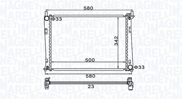MAGNETI MARELLI Chladič motora 350213152600 Chladič vody MAGNETI MARELLI MAZDA 350213152600