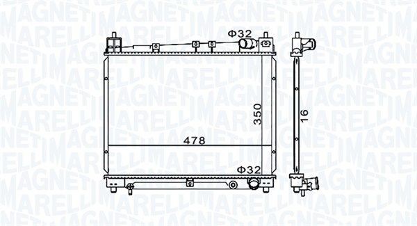 MAGNETI MARELLI Radiateur 350213152900 Toyota HIACE Radiateur van de motor MAGNETI MARELLI 350213152900
