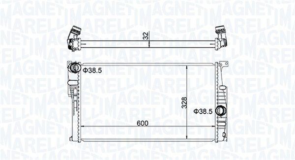 MAGNETI MARELLI Radiador, arrefecimento do motor 350213155100 Radiador de água MAGNETI MARELLI 718 350213155100 baratos