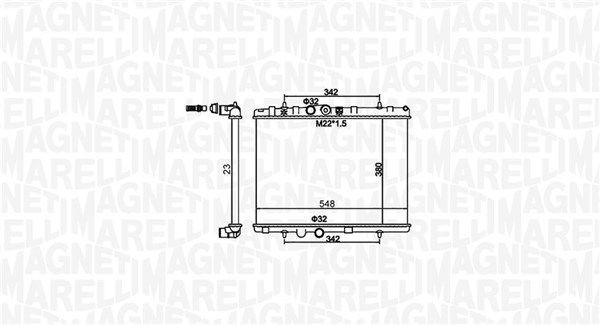 Radiateur du moteur MAGNETI MARELLI 350213156100 MAGNETI MARELLI 350213156100 Radiateur liquide de refroidissement PEUGEOT 307 2025