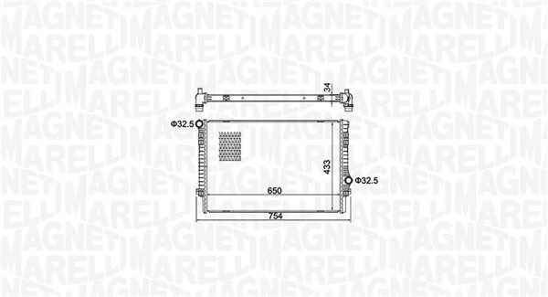 MAGNETI MARELLI Radiador, arrefecimento do motor 350213156200 MAGNETI MARELLI 350213156200 Radiador arrefecimento VW Tiguan 2 AD1 preço