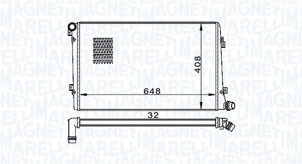 MAGNETI MARELLI Jäähdytin, moottorin jäähdytys 350213157300 Jäähdytin, moottorin jäähdytys MAGNETI MARELLI 648 x 408 x 32 mm, Jäähdytysrivat mekaan. kiinnitetyt
