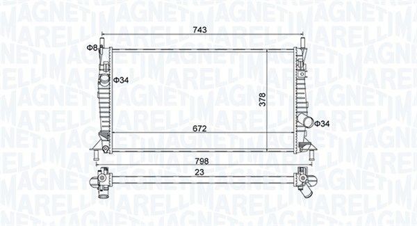 MAGNETI MARELLI Radiatore motore 350213157400 350213157400 Radiatore FORD COUGAR MAGNETI MARELLI costo