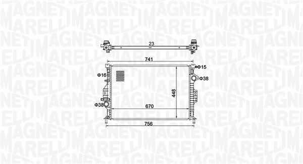 Radiaator, mootorijahutus MAGNETI MARELLI 350213157700 MAGNETI MARELLI 350213157700 Mootori jahutusradiaator VOLVO V40 Kombi 2025