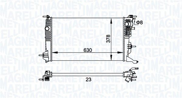 MAGNETI MARELLI Radiaator, mootorijahutus 350213158300 MAGNETI MARELLI 350213158300 Jahutusradiaator Renault Megane CC originaal hind