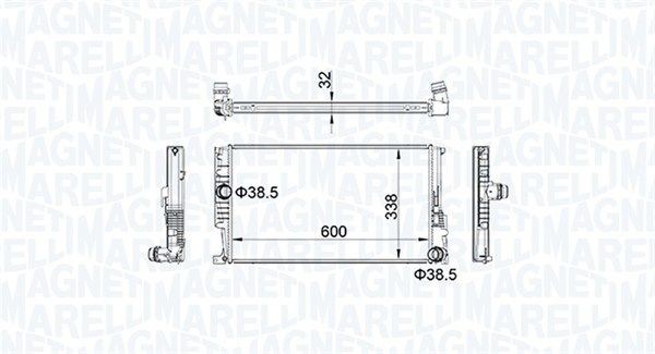 Radiators, Motora dzesēšanas sistēma MAGNETI MARELLI 350213159600 MAGNETI MARELLI 350213159600: Ūdens radiatori BMW 3. Sērija 2021