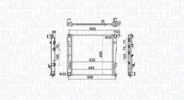 Radiaator, mootorijahutus MAGNETI MARELLI 350213160500 MAGNETI MARELLI 350213160500 Jahutusradiaator KIA SPORTAGE 2023