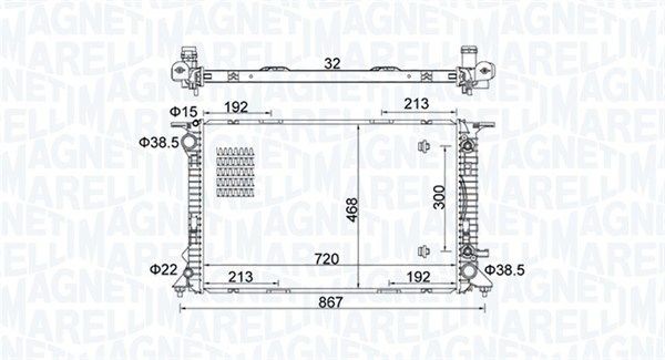 MAGNETI MARELLI Radiador, arrefecimento do motor 350213161800 350213161800 Radiador PORSCHE 718 MAGNETI MARELLI