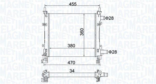 MAGNETI MARELLI Radiatore motore 350213161900 350213161900 costo Radiatore MAGNETI MARELLI FORD COUGAR