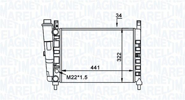 Radiateur MAGNETI MARELLI 350213162300 MAGNETI MARELLI 350213162300 Radiateur van de motor FIAT UNO 2000