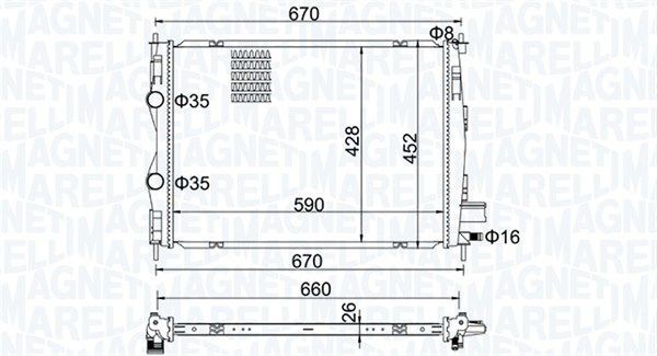 Ψυγείο, ψύξη κινητήρα MAGNETI MARELLI 350213162600 MAGNETI MARELLI 350213162600: Ψυγειο νερου Nissan QASHQAI 2013
