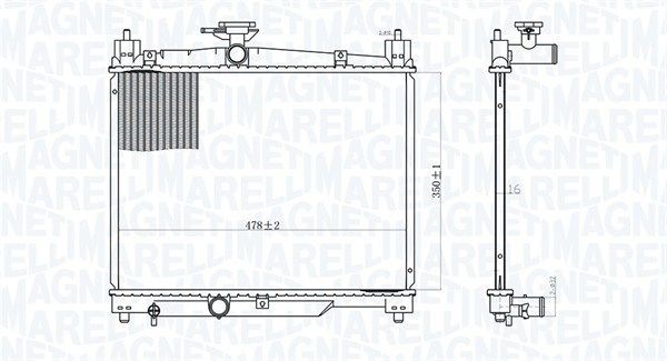 MAGNETI MARELLI Radiateur 350213164800 Toyota HIACE Radiateur, koelvloeistof MAGNETI MARELLI 350213164800