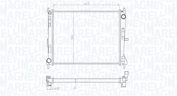 MAGNETI MARELLI Radiator, motorkjøling 350213165300 Radiator motor MAGNETI MARELLI Nissan NP300 PICKUP 350213165300