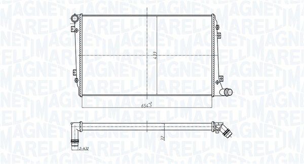 MAGNETI MARELLI Radiators, Motora dzesēšanas sistēma 350213167300 MAGNETI MARELLI 13461 Radiators, Motora dzesēšanas sistēma 350213167300