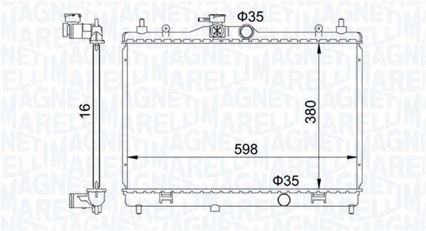 MAGNETI MARELLI Radiatore motore 350213168300 350213168300 costo Radiatore MAGNETI MARELLI NISSAN CHERRY
