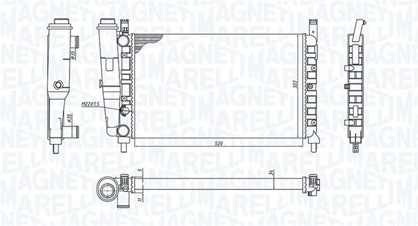 Ψυγείο, ψύξη κινητήρα MAGNETI MARELLI 350213172400 MAGNETI MARELLI 350213172400: Ψυγειο νερου Fiat FIORINO 2001