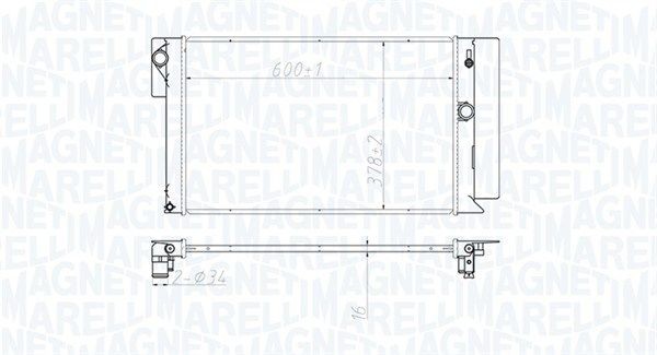 MAGNETI MARELLI Radiaator, mootorijahutus 350213173100 MAGNETI MARELLI 350213173100 Jahutusradiaator Toyota Verso AR2 odava hinnaga