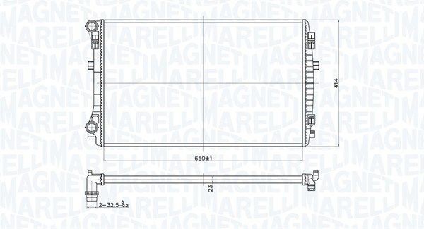 MAGNETI MARELLI Radiateur du moteur 350213173400 Radiateur de refroidissement moteur MAGNETI MARELLI Q8 350213173400 pas cher