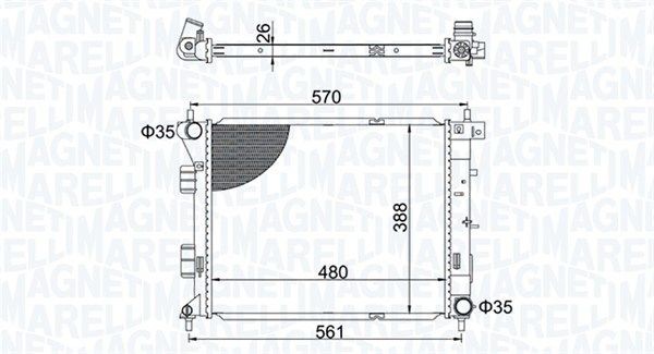 MAGNETI MARELLI Engine radiator 350213173600 Kia CARENS MAGNETI MARELLI radiator 350213173600