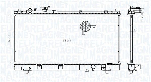 MAGNETI MARELLI Chladič motora 350213175400 MAGNETI MARELLI Chladič vody MAZDA 350213175400