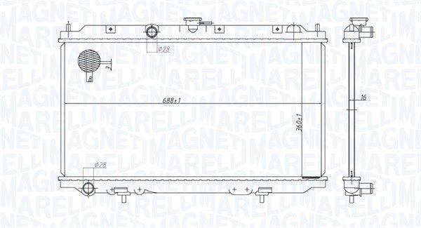 Radiaator, mootorijahutus MAGNETI MARELLI 350213176200 MAGNETI MARELLI 350213176200 Mootori jahutusradiaator NISSAN PRIMERA 2018