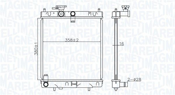 MAGNETI MARELLI Radiator, motorkjøling 350213176400 Radiator motor MAGNETI MARELLI NP300 PICKUP 350213176400 billige