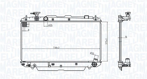 MAGNETI MARELLI Radiateur du moteur 350213176500 Radiateur d'eau MAGNETI MARELLI PRIUS 350213176500 pas cher