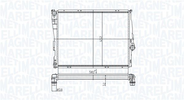 MAGNETI MARELLI Køler, motorkøling 350213176800 Køler MAGNETI MARELLI BMW 2-serie 350213176800