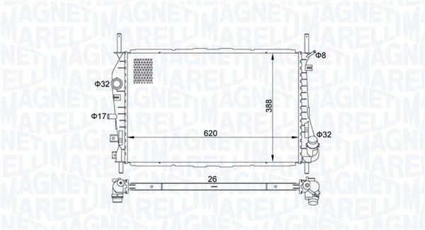 MAGNETI MARELLI Radiateur 350213177600 350213177600 Radiateur FORD GRANADA MAGNETI MARELLI