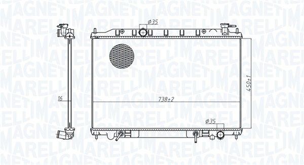 MAGNETI MARELLI Radiator, motorkjøling 350213179200 Radiator MAGNETI MARELLI Nissan NP300 PICKUP 350213179200