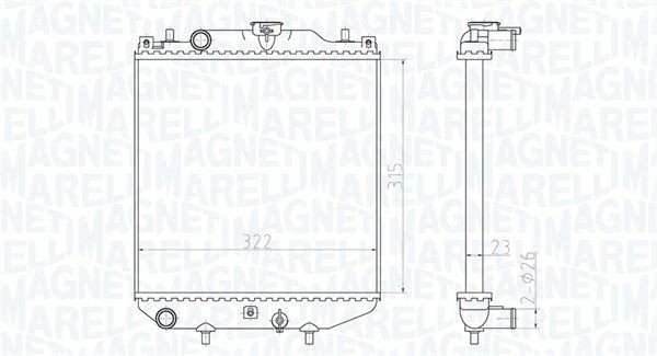 MAGNETI MARELLI Radiaator, mootorijahutus 350213180300 Mootori jahutusradiaator MAGNETI MARELLI Suzuki VITARA 350213180300