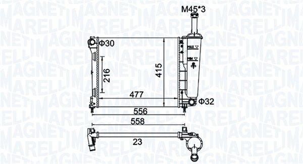 MAGNETI MARELLI Ψυγείο, ψύξη κινητήρα 350213183900 MAGNETI MARELLI 350213183900 Ψυγειο νερου Tourneo Courier V769 MPV (N1P) τιμες